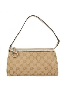 Gucci Handbag GG Canvas Beige Gold Champagne